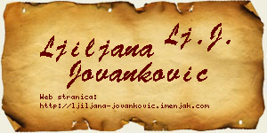 Ljiljana Jovanković vizit kartica